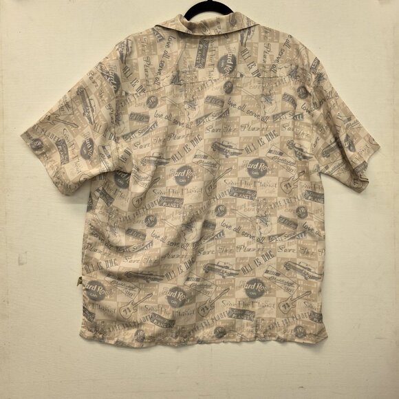 Hard Rock Cafe Munich Retro Diner Button Up Shirt Save The Planet Mens Large - Picture 7 of 10